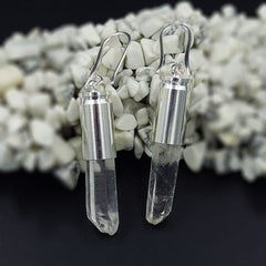 Clear Quartz Pillar Earrings