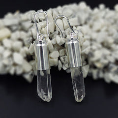 Clear Quartz Pillar Earrings