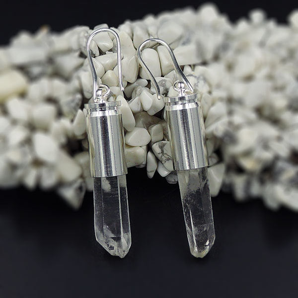 Clear Quartz Pillar Earrings