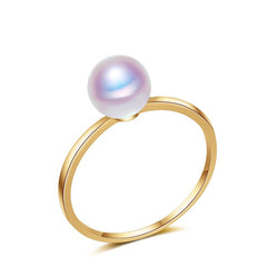15K Gold Elegant Pearl Ring for Women