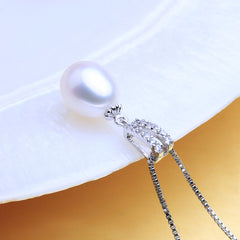 Classic 925 Silver Pearls Necklace and Earrings Women's Jewelry 3 pcs Set