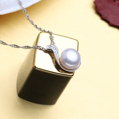 Elegant 925 Silver Pearls Women's Jewelry 4 pcs Set