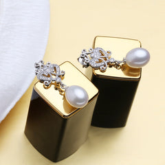 Bohemian Stylish 925 Silver Pearls Women's Jewelry 4 pcs Set