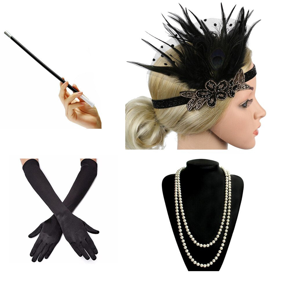 Great Gatsby Costume Accessories 4 Pcs Set