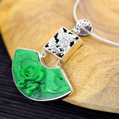 Green Jade Fan Shaped Pendant