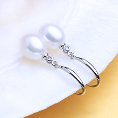 Women's Simple 925 Silver Pearls Jewelry 3 pcs Set