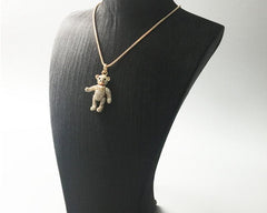 Pure Rhinestone Decorated Teddy Bear Pendant