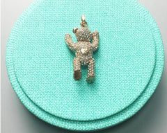 Pure Rhinestone Decorated Teddy Bear Pendant