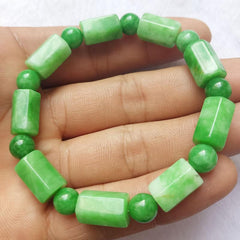 Geometric Beads Jade Charm Bracelet