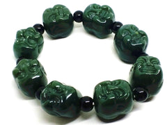 Feng Shui Style Deep Green Jade Bracelet