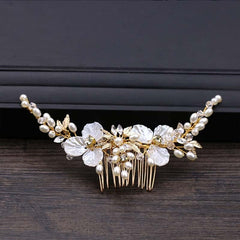 Golden Crystal Side Comb