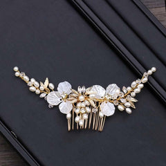Golden Crystal Side Comb