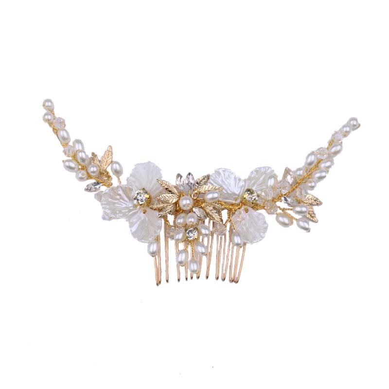 Golden Crystal Side Comb