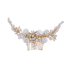 Golden Crystal Side Comb