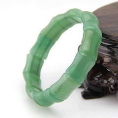 Natural Green Jade Bamboo Shaped Bracelet