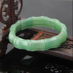 Natural Green Jade Bamboo Shaped Bracelet