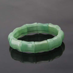 Natural Green Jade Bamboo Shaped Bracelet