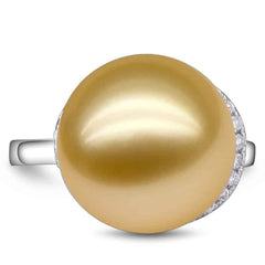 Lovely 14K White Gold Pearl Ring for Women