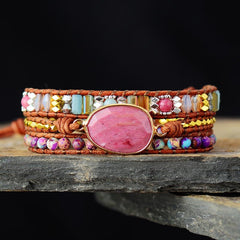 Natural Healing Stone Women's Wrap Bracelet