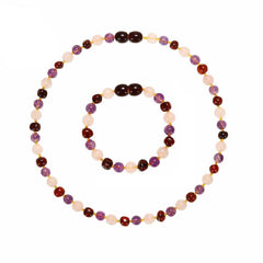 Amber Bracelet And Necklace Set For Girls