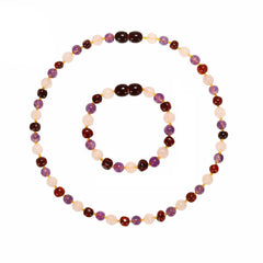 Amber Bracelet And Necklace Set For Girls