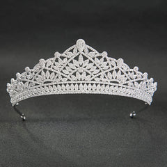 Classic Cubic Zirconia Bridal Silver Tiara