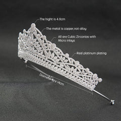 Classic Cubic Zirconia Bridal Silver Tiara