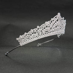 Classic Cubic Zirconia Bridal Silver Tiara