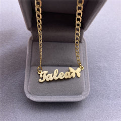 Custom Name Anklet with Butterfly
