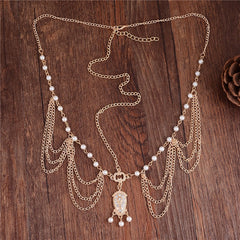 Women's Boho Pearls Decorated Head Chain