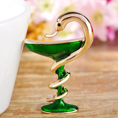 Memorial Cup with Snake Brooches for Women