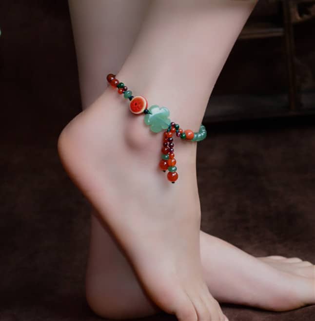 Romantic Boho Beaded Natural Stone Anklet