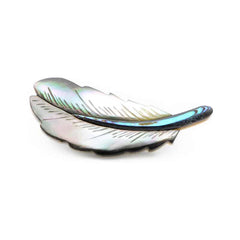 Silver Natural Shell Feather Women's Brooch