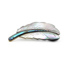 Silver Natural Shell Feather Women's Brooch