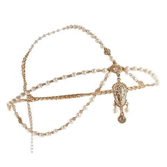 Gold Color Crystal Head Chain