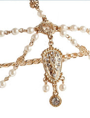 Gold Color Crystal Head Chain