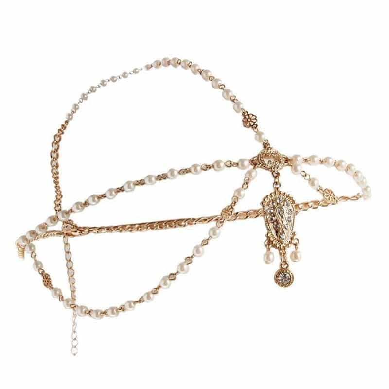 Gold Color Crystal Head Chain