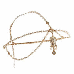 Gold Color Crystal Head Chain