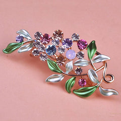 Luxury Floral Colorful Crystal Brooch
