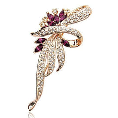 Floral Shaped Crystal Lapel Pin