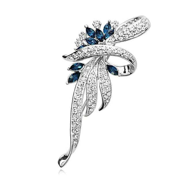 Floral Shaped Crystal Lapel Pin