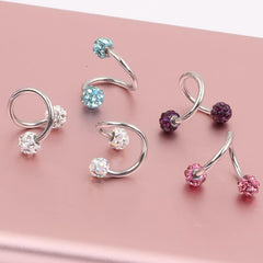 Crystal Double Balls Piercing