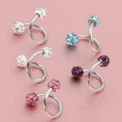 Crystal Double Balls Piercing