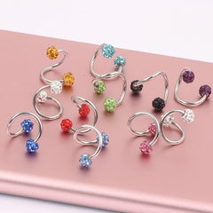 Crystal Double Balls Piercing
