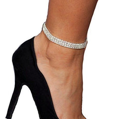 Elegant Multilayered Sparkling Metal Women's Anklet