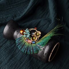 Handmade Boho Style Peacock Feather Brooch