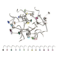 Fashion Rhinestone Stainless Steel Nose Piercing Jewelry