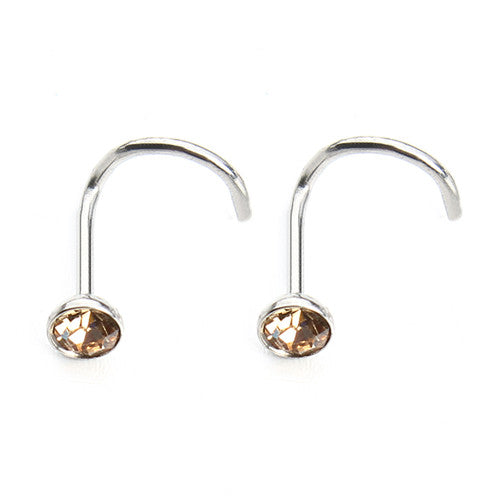 Fashion Rhinestone Stainless Steel Nose Piercing Jewelry