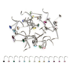 Fashion Rhinestone Stainless Steel Nose Piercing Jewelry