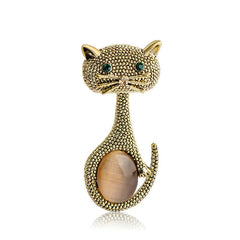 Women's Vintage Cat Brooch